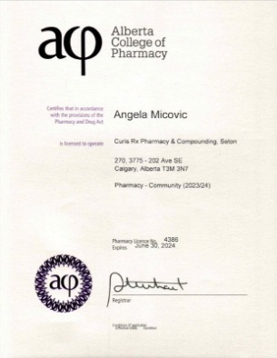 Seton Pharmacy License | Calgary Pharmacy | CurisRx Pharmacy & Compounding